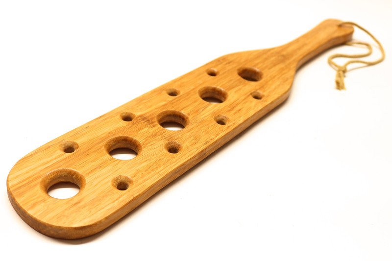 Intense! 16&Prime; Extreme Power BDSM Bamboo Spanking Wooden Paddle with Impact holes