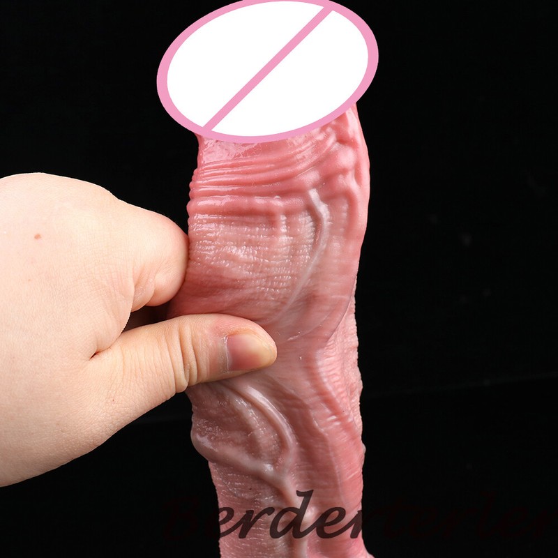 Realistic Dildo Double Layer Density Silicone Butt Plug With Suction Cup Sex Toy gallery