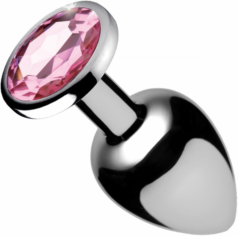Pink Gem Anal butt plug Lightweight Aluminum Temperature Sensitive Sex Toy