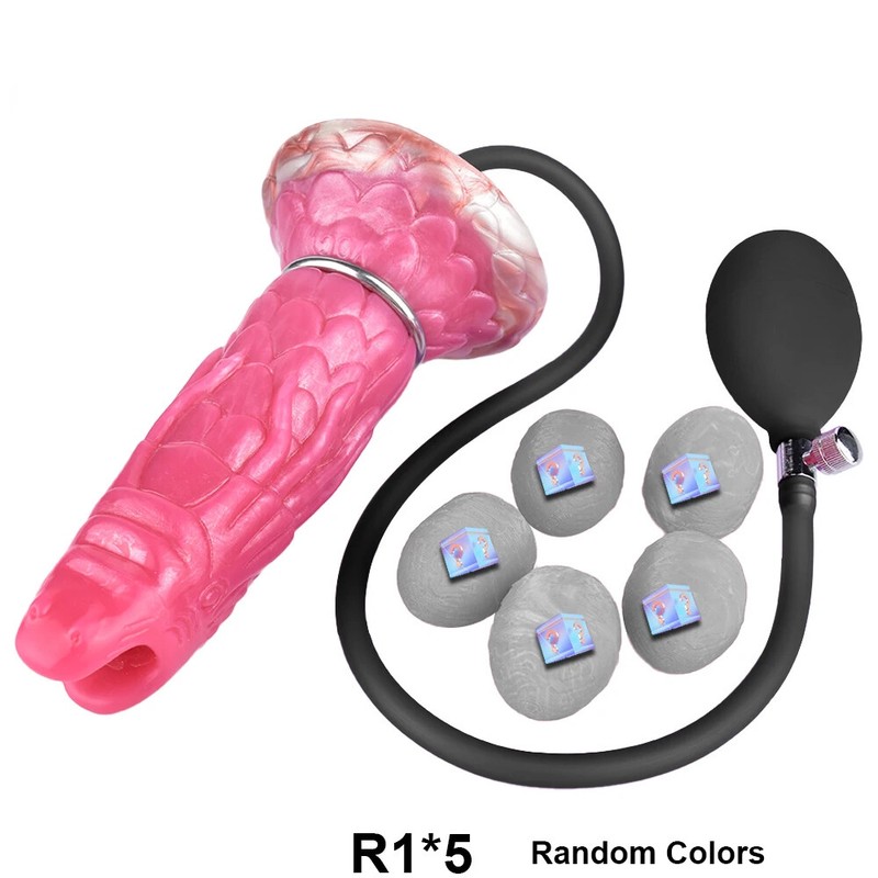 Alien Fantasy Ovipositor Pneumatic Silicone With 5 Eggs Anal Masturbator Sex Toy