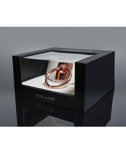 Pleasure Collection Adjustable Collar – White/Rose Gold