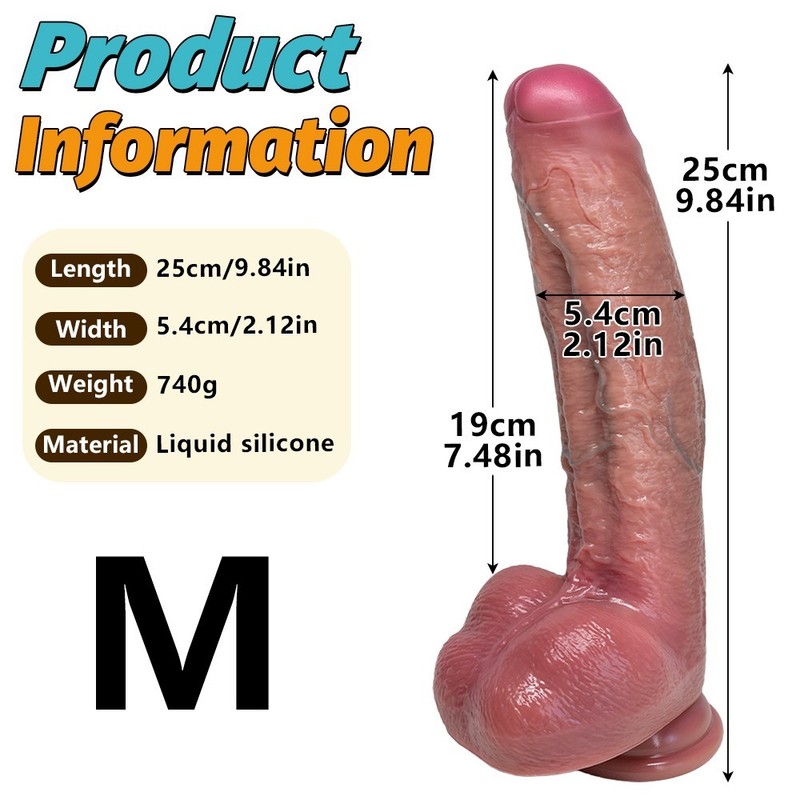 9.8" Huge Big Dildo Suction Cup Realistic Penis Dong G-spot Sex Toys Women gallery