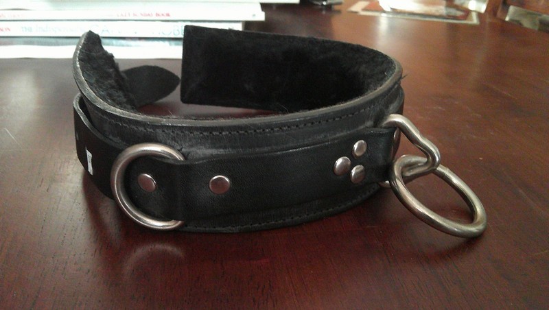 Leather Neck Collar Restraint with Fur Lining & D-Ring – Adjustable BDSM Bondage
