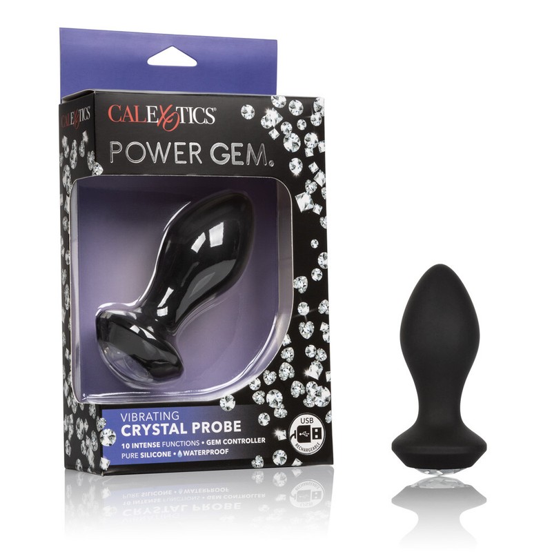 Power Gem Vibrating Crystal Probe – Silicone Rechargeable Anal Probe Butt Plug