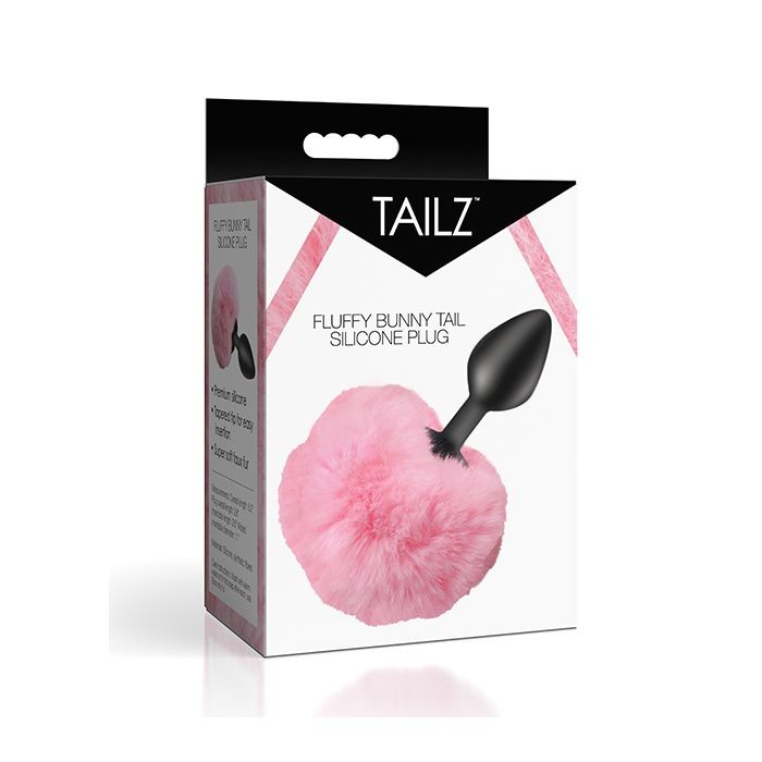 Tailz Fluffy Bunny Tail Silicone Plug – Pink