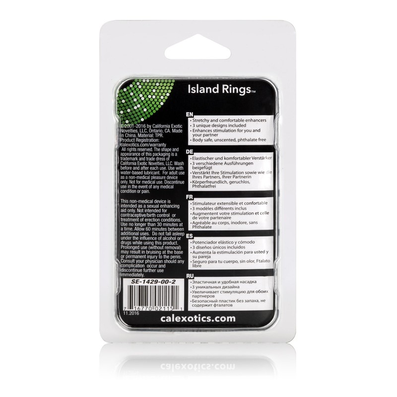 Cal Exotics Island Cock Beaded Rings Clear 3PK - Men Penis Erection Enhancer gallery