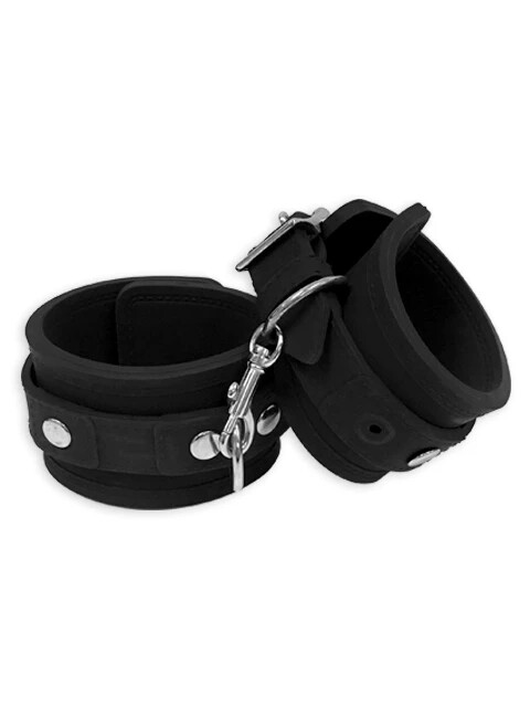 New Pure Romance Onyx Cuffs Silicone Handcuffs plus Free Gift included