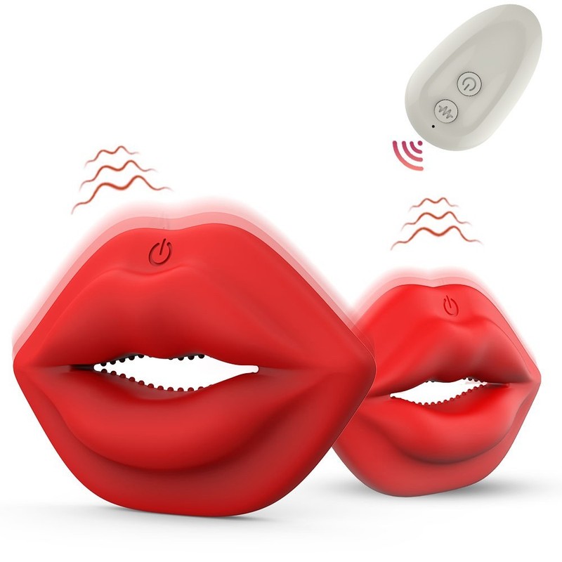 App-Controlled Vibrating Nipple Clamps Lip Design Breast Stimulator Couples Toy gallery