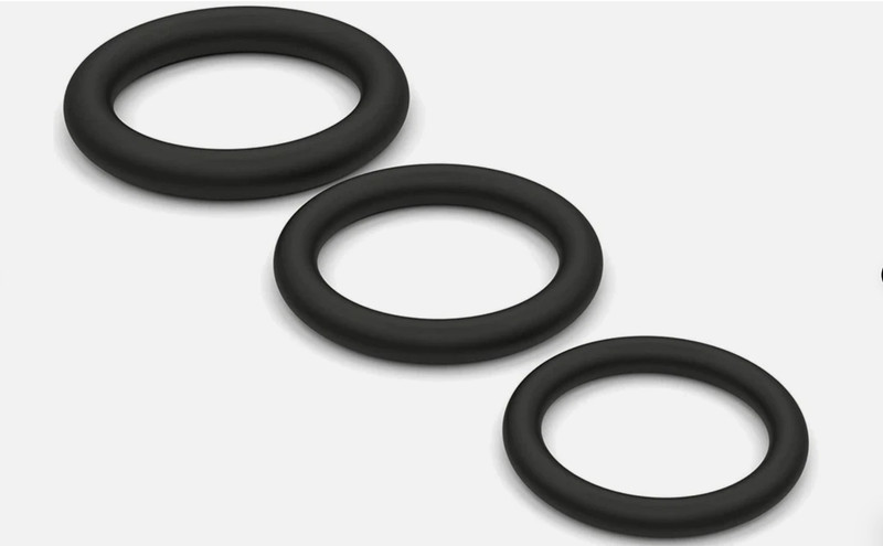 Premium Black Silicone Cock Rings 3 Pack | Soft Stretchy ED Support Stay Hard gallery