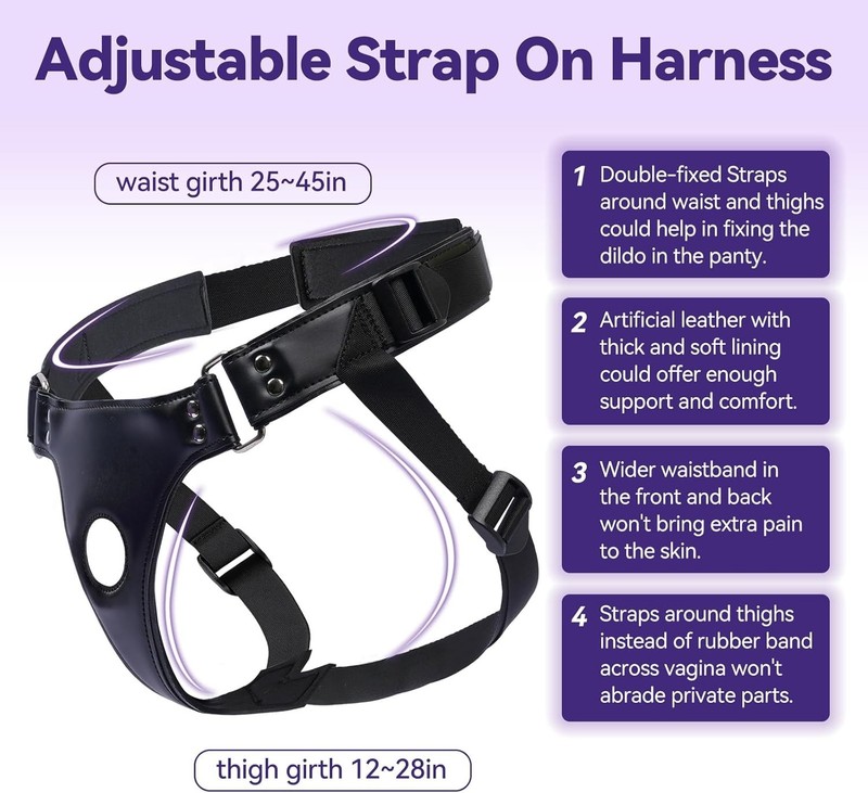 5 Inch Vibrating Strap On Dildo Harness Set for Women and Men,Lesbian Sex Toys w gallery