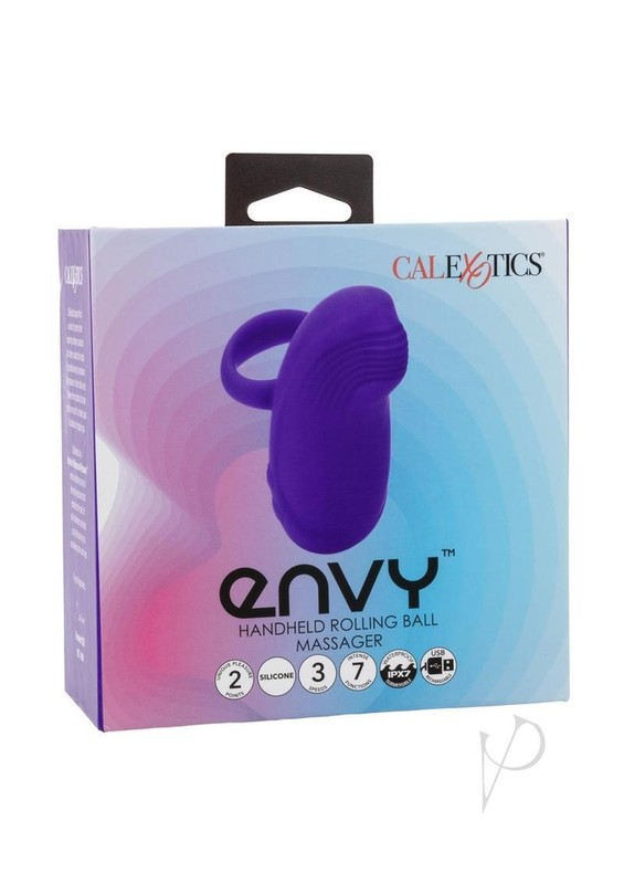 Envy Handheld Rolling Ball Silicone Rechargeable Clitoral Massager - Purple