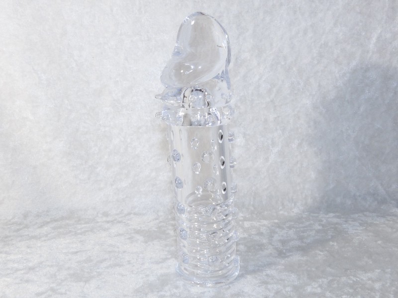 Adonis Penis Extender Male Nub Ribbed Sleeve Enhancer Extension Clear gallery