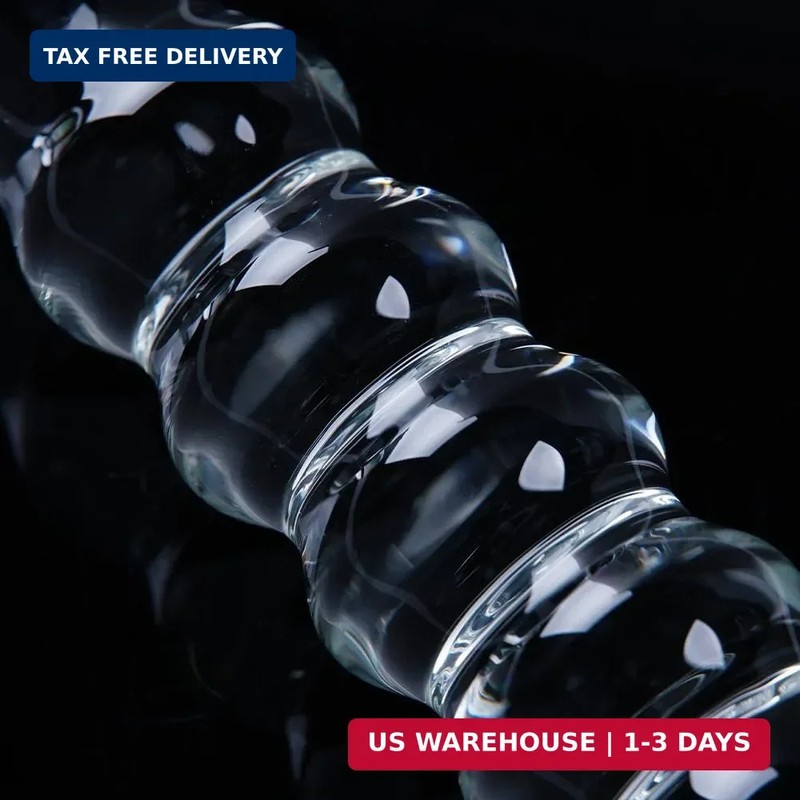8.5 Inch Glass Double-Ended Dildo, Thin Curved Cute Transparent Double-Headed Cl gallery