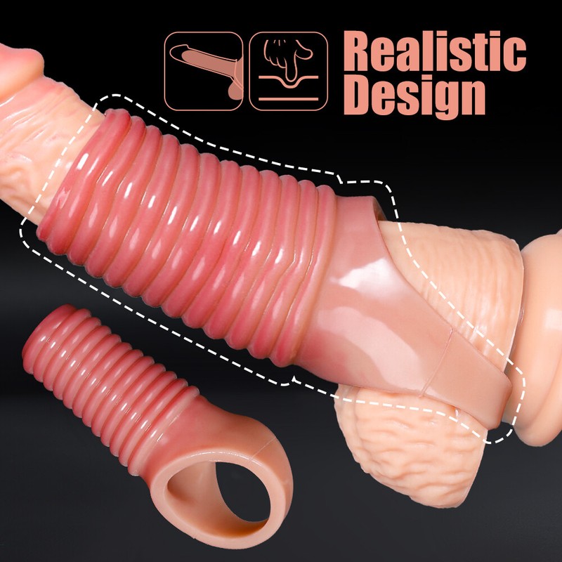 Men-Penis-Sheath-Penis Extender-Enlarger-Enhancer-Sleeve-Cock-Girth-Extender NEW