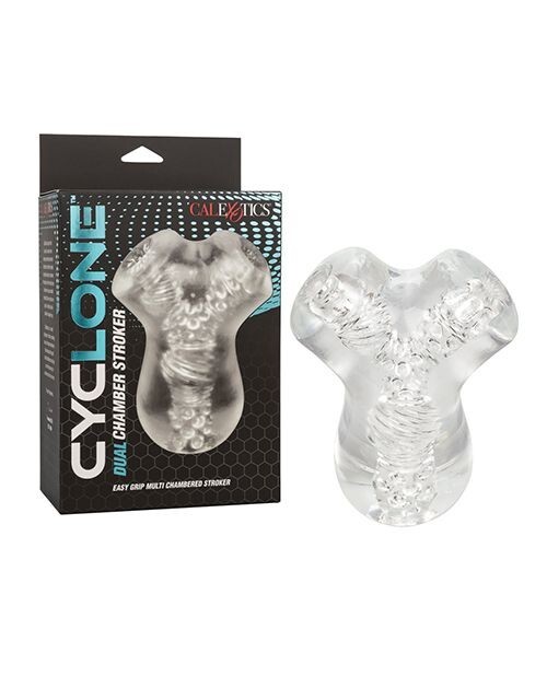 CalExotics Cyclone Dual Chamber Clear TPE Male Masturbator Stroker