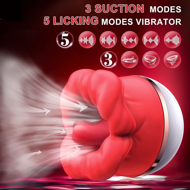 Sucking Vibrator Oral Clit Licking Tongue G-Spot Dildo Sex Toys for Women Couple gallery