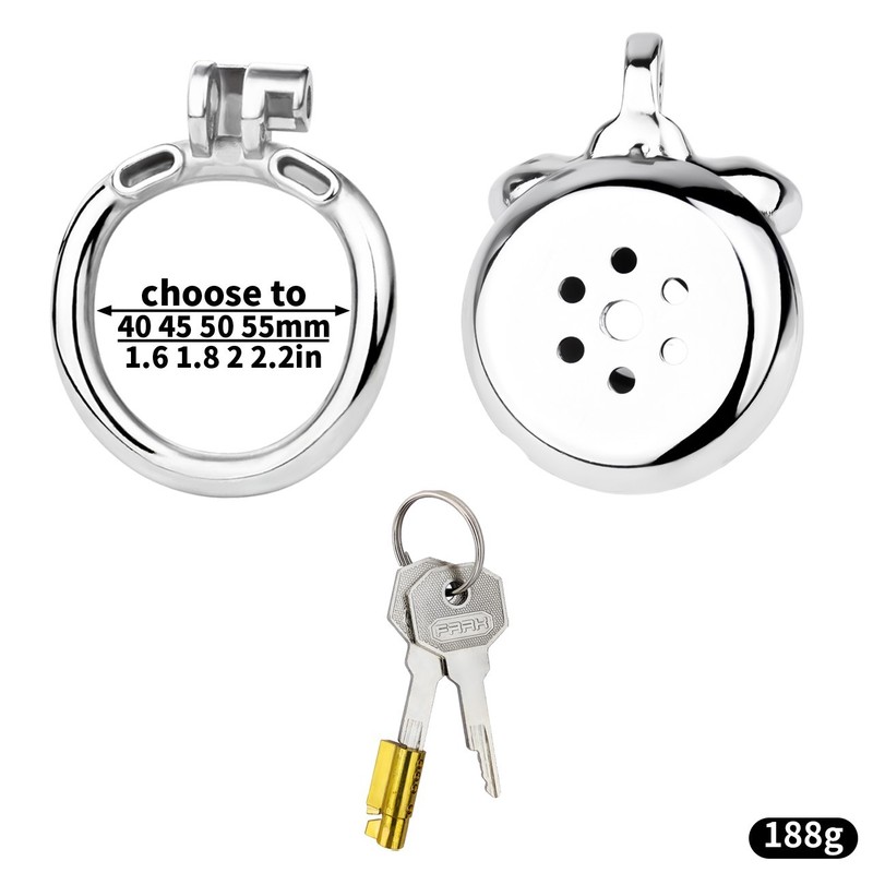 Male Metal Flat Chastity Lock Cage Male Pressure Penis Restraints BDSM Devices