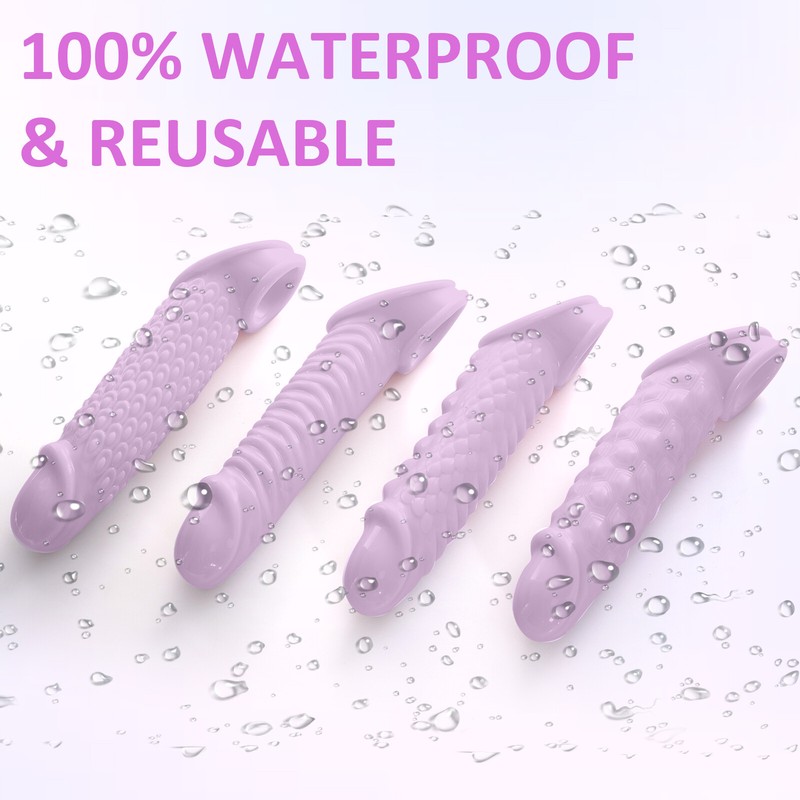 7.48"Realistic Penis Extender Extension Sleeve Set Cock Sheath Enlarger Enhancer gallery