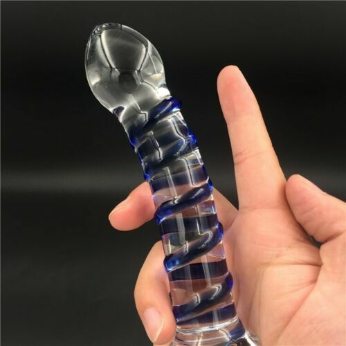 Candy Glass Dildo G-Spot Anal Butt Plug Massager Wand Masturbator Women Sex Toy gallery