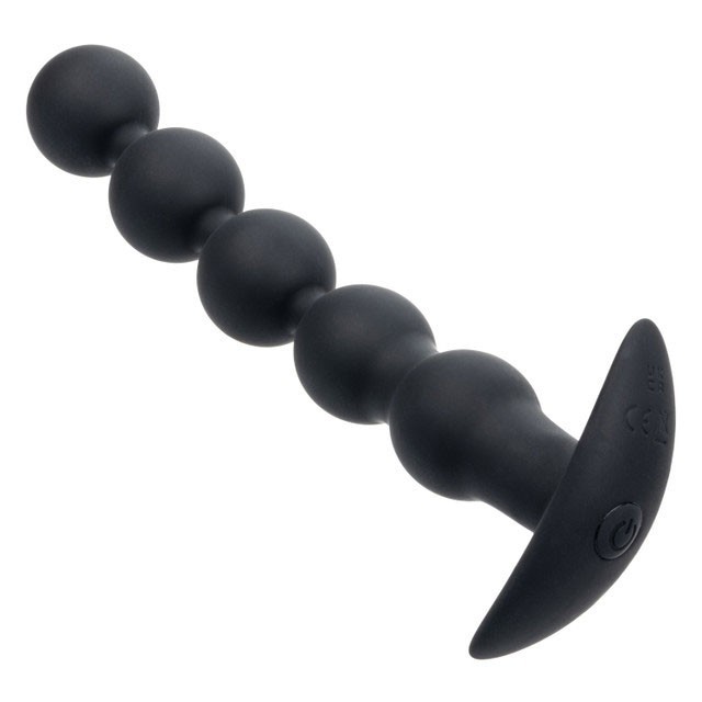 Cal Exotics Rechargeable Power Balls Black - Silicone Vibrating Anal Beads gallery