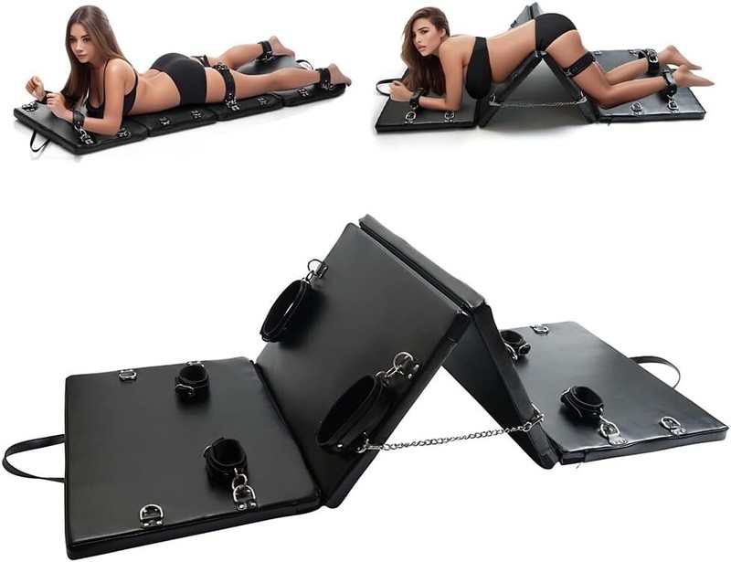 Sex Adult Bondage Restraint Fetish BDSM Furniture Bed Handcuffs Toys PU Leather