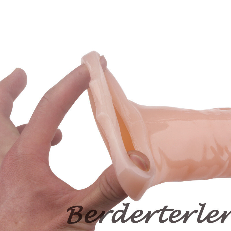 28CM Huge Penis Enlargemen Condoms Extender Realistic Soft Penis Sleeve Sex Toys gallery