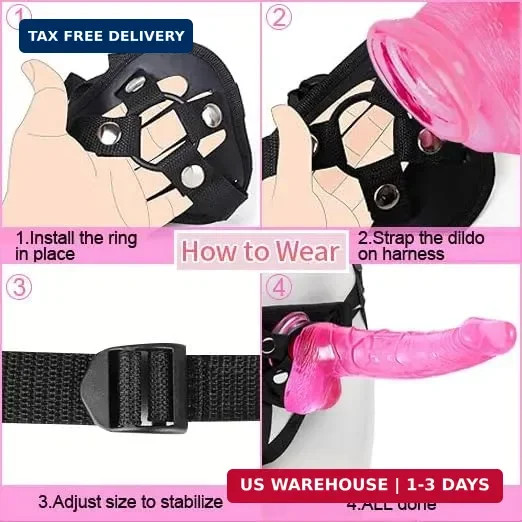 Strap on Dildo with Harness, Wearable Realistic Dildo Body-Safe Material with St gallery