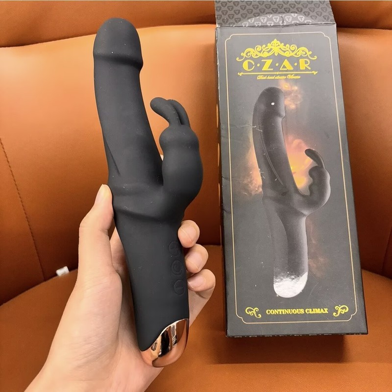 Rabbit Vibrator with Clitoral Stimulator Dildo for Women Curved G Spot Vibrator