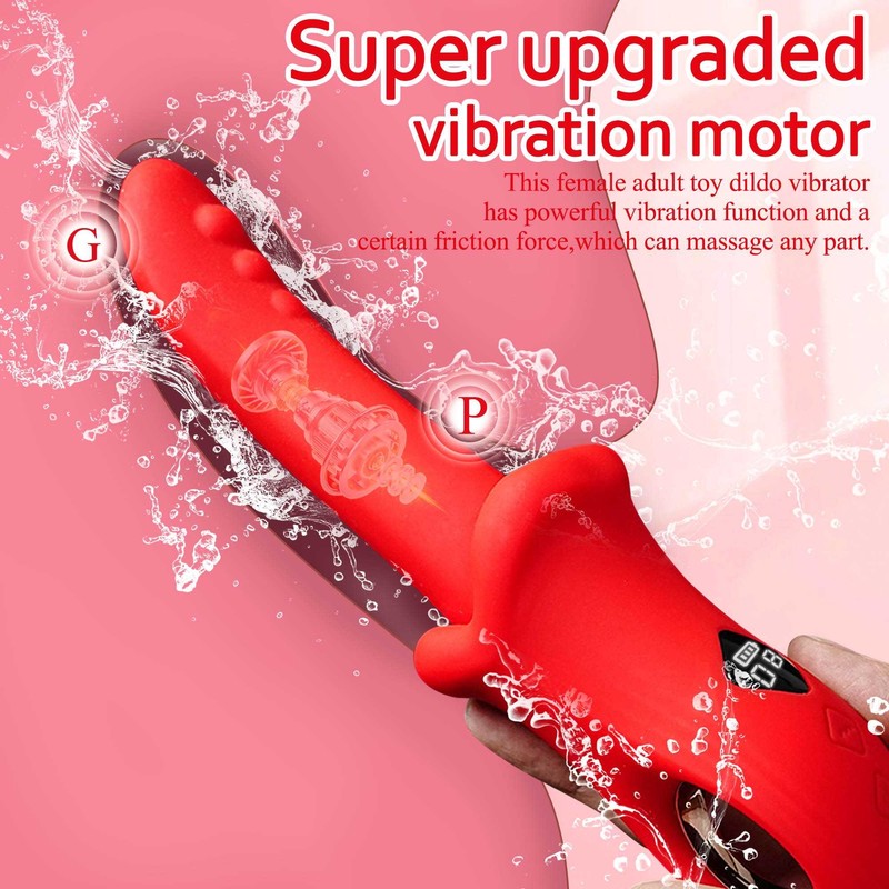 LED Licking Vibrato Orgasm Dildo Sex Toy Women Clit Anal Plug G-Spot Stimulator