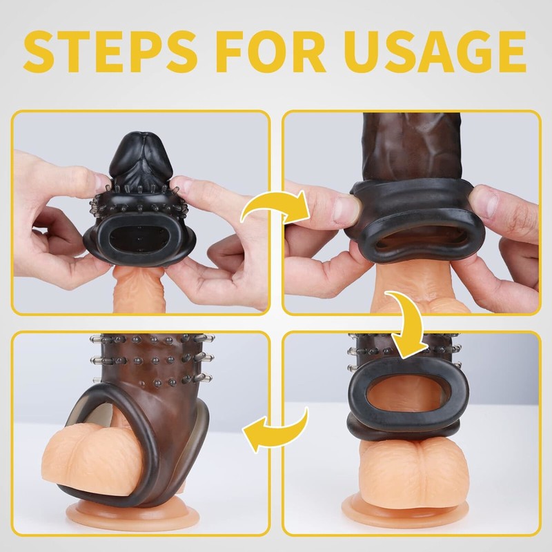 Male-Cock-Girth-Enlarger-Enhancer-Penis-Extension-Extender-Sheath-Sleeve-For-Men gallery