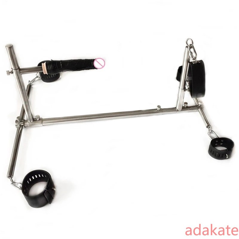 Unisex Stainless Steel BDSM Bondage Set Dildo Handcuffs Wrist Cuffs Neck Collar gallery