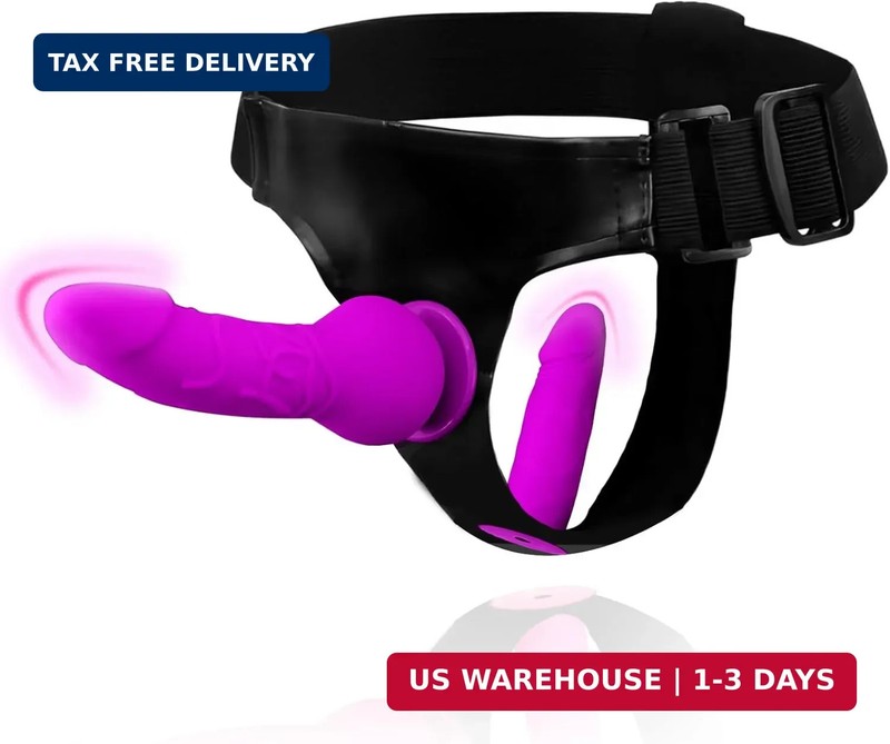 Strap On Dildo Adult Sex Toys, Wearable Strapon Harness with 2 Removeable Realis