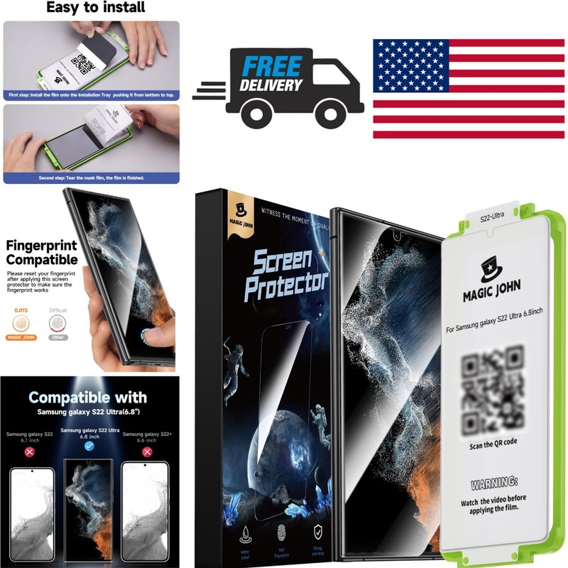 Bubble Free Screen Protector for Samsung Galaxy S22 Ultra 6.8 Inch 7H Hardness