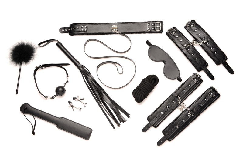 Hook Up 10 Piece Plush Bondage Set Restraint Sex Toy for Couples Men Women Gay