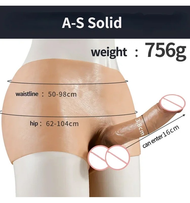 Silicone Solid Dildo Pants Wearable Realistic Penis Sleeve Pants Sex Toys Couple