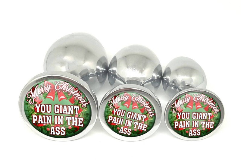 MERRY CHRISTMAS Butt Plug Giant Pain in the Ass Secret Santa Gift gag present