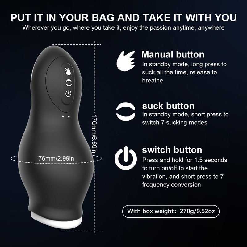 Automatic Handsfree Male Masturbator Cup Multiple vibrations and Deep Sucking gallery