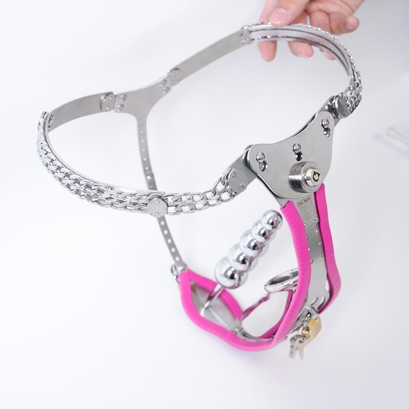 Stainless Steel Chastity Belt Invisible Lockable Adjustable Pants For Male Plug gallery