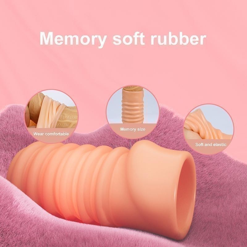 Sex Men Condom Foreskin Sleeve Cock Penis Extender Enlargement Sheath Enhancer gallery