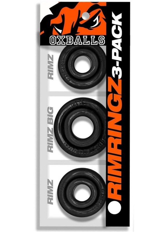 Oxballs Rimrings Multi Size Cockrings (3 Pack) – Black