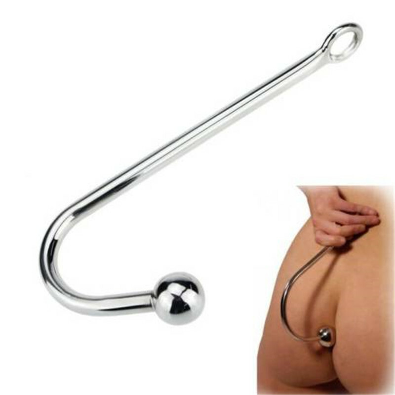 Stainless Steel Anal Hook With 1 2 3 Ball Anal Cleek Rope Hook Adult US L508 gallery
