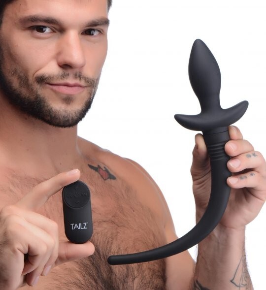 Remote Control Wagging & Vibrating Puppy Tail Anal Plug Dog Doggy Pet Play Vibe! gallery