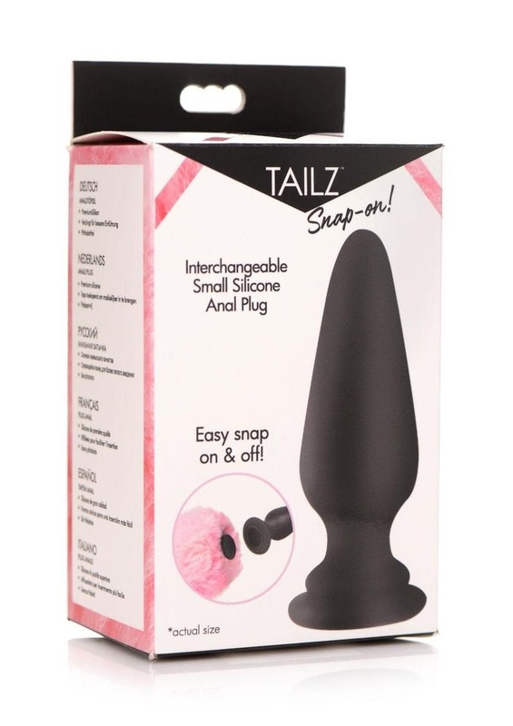 Tailz Snap-On Silicone Anal Plug – Small – Black/Pink