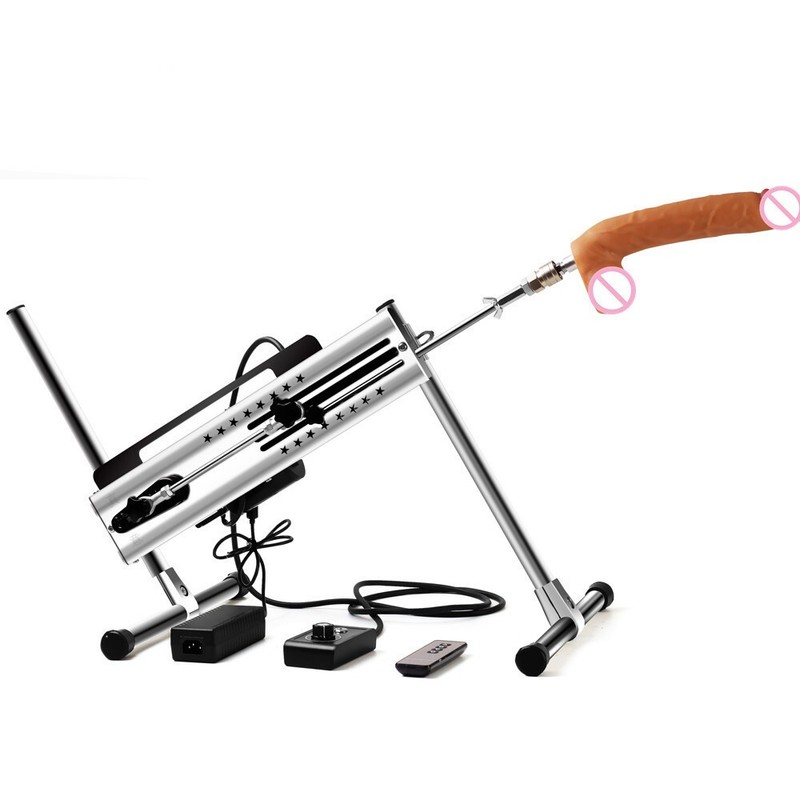 Stroke 3-15cm Remote Control Sex Machine Use of Both Ends Dual w/ Dildos Sex Toy