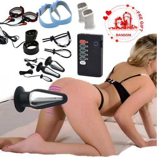 Shock Anal Plug Butt Electric E-Stim Penis Rings Cock SM BDSM Couple Sex-Toys