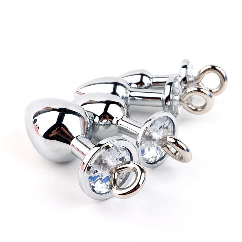 Metal Pull Ring Anal Plug Large Medium Small Pull Ring Anal Stimulation Dilator gallery