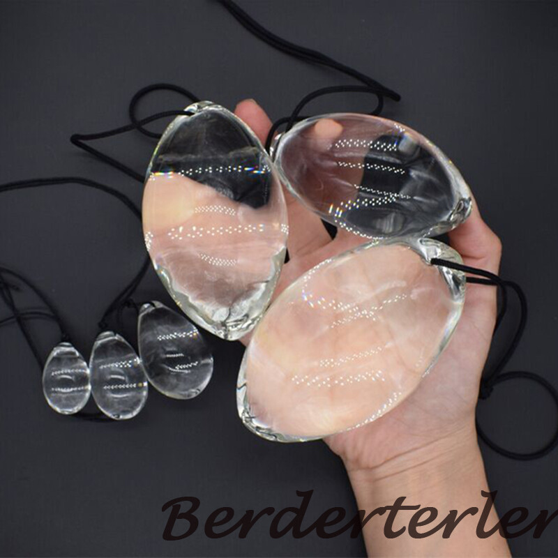 4/5/6/6.4Diameter Crystal Glass Oval G Spot Stimulation Butt Plug Beads Sex Toy