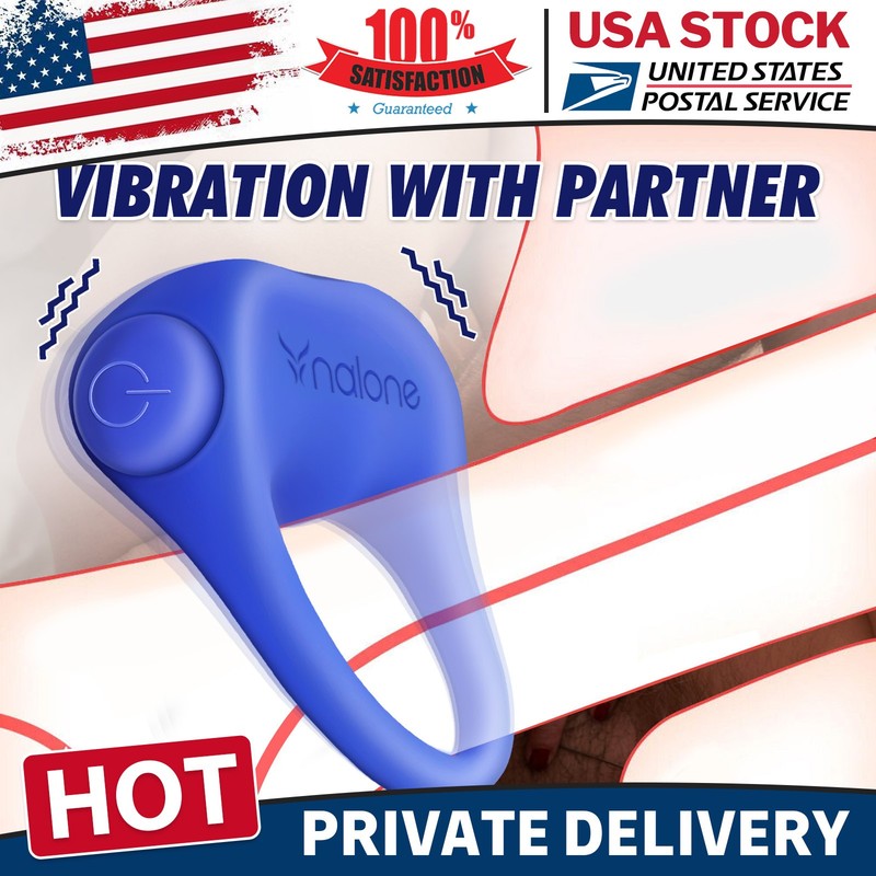 Cock Ring Vibrating Stretchy Silicone Stay Hard Penis Ring Sex Toy Clit Orgasm