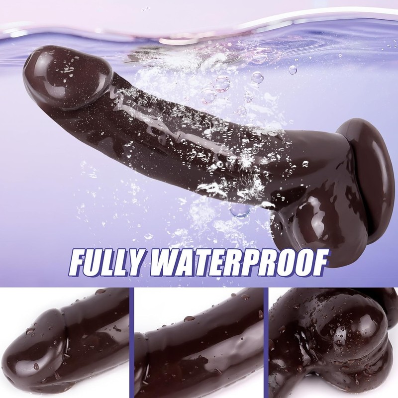 11 Inch Black Realistic Dildo with Strong Suction Cup Dildo for Hands-Free Play, gallery