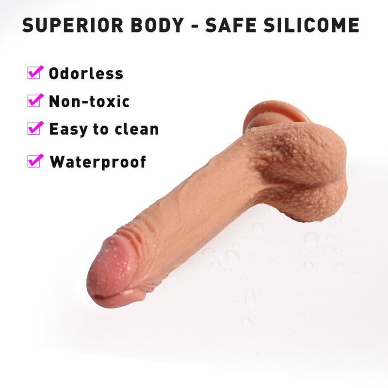 ULTRA REALISTIC Dildo Silicone Cock Sex Toy Flesh Suction Cup Masturbation Women gallery